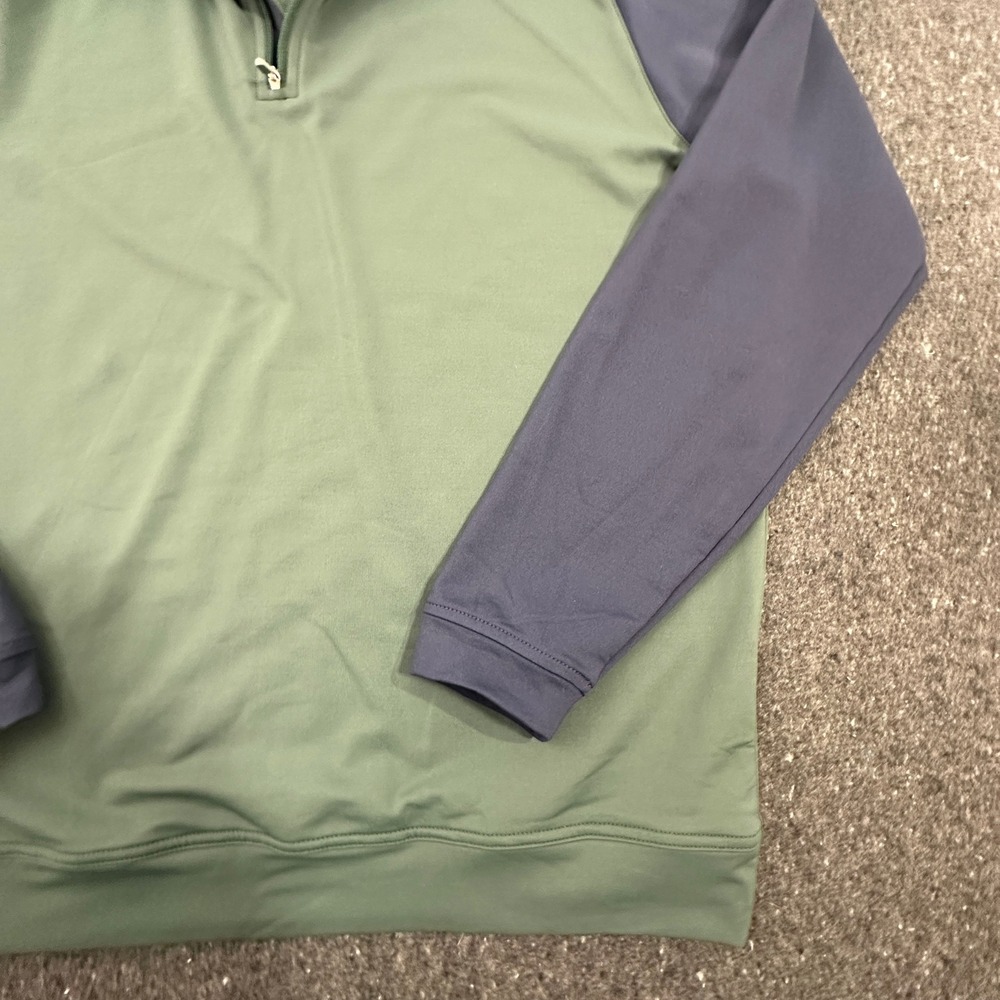 Peter Millar 1/4 Zip Mens L Green Navy Blue Performance Golf Pullover MF21EK40C - Picture 3 of 12